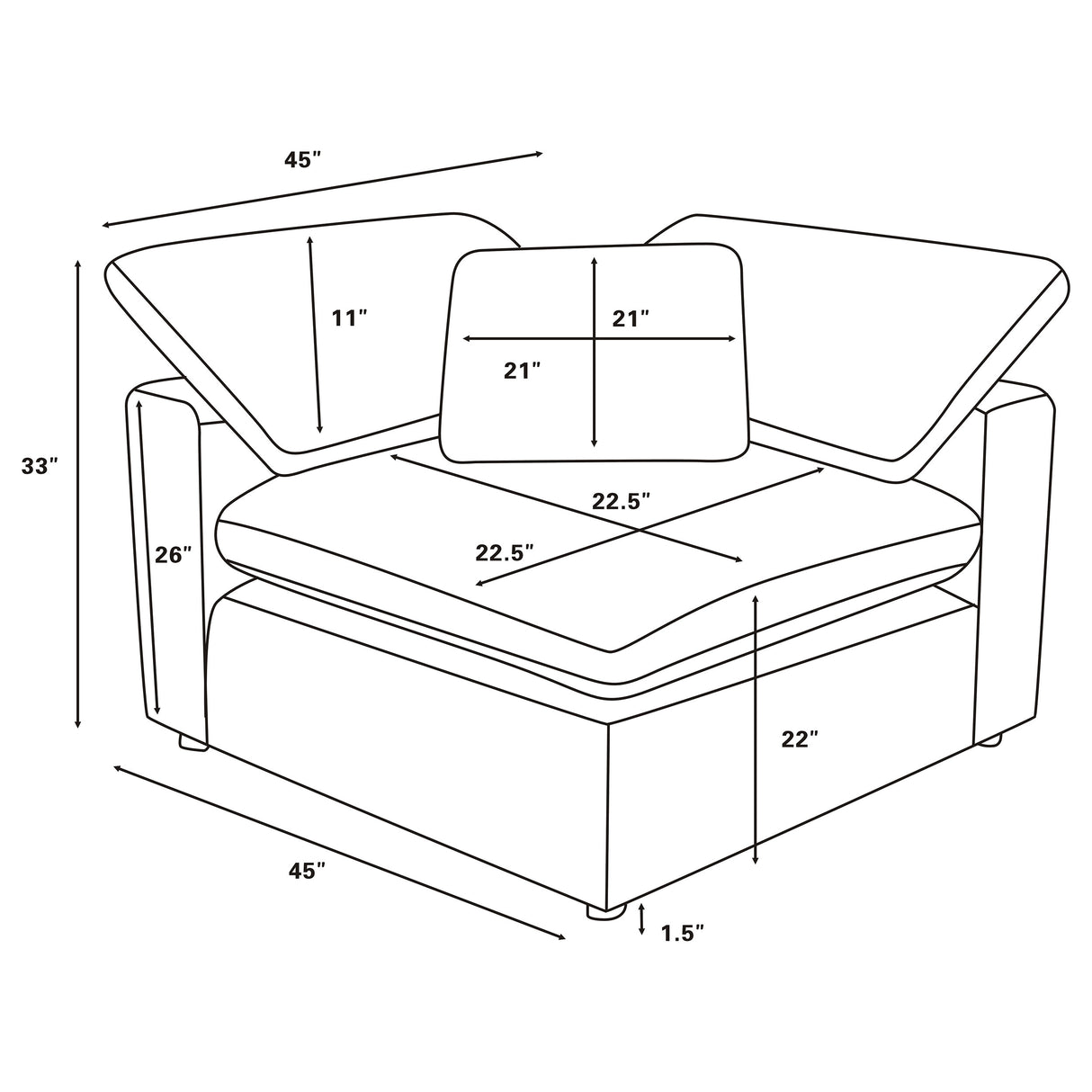 Raleigh 6-Piece Boucle Upholstered Modular Sectional in Ivory