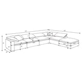 Raleigh 6-Piece Boucle Upholstered Modular Sectional in Ivory