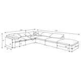 Raleigh 6-Piece Boucle Upholstered Modular Sectional in Ivory