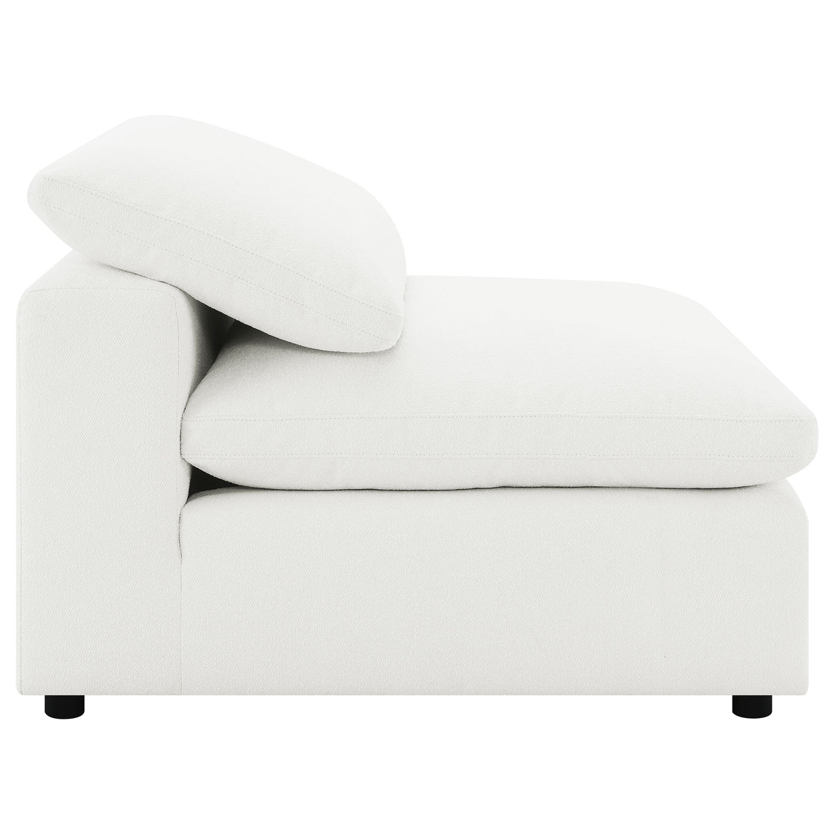Raleigh Boucle Armless Chair in Ivory