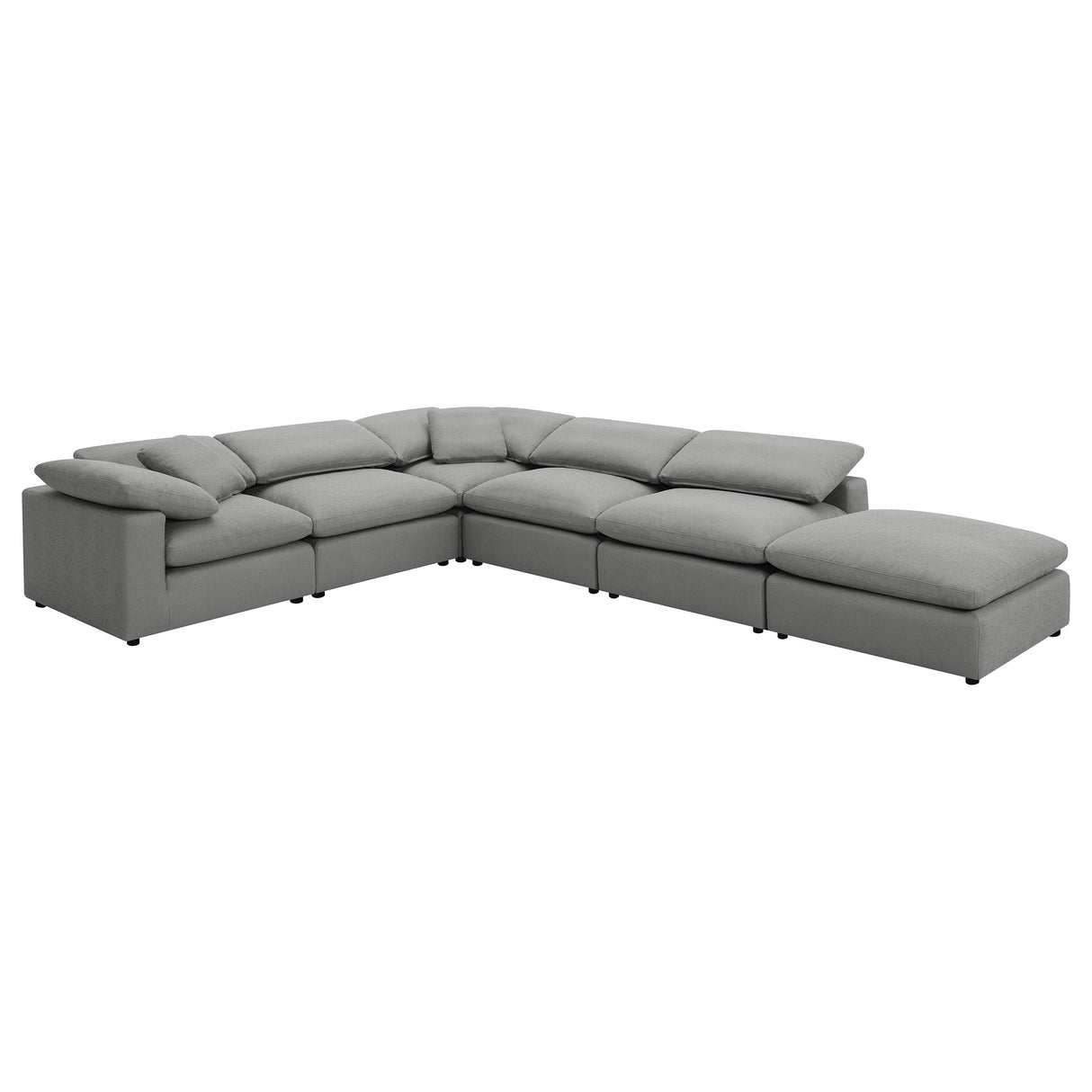 Raleigh 6-Piece Boucle Modular Sectional - Grey