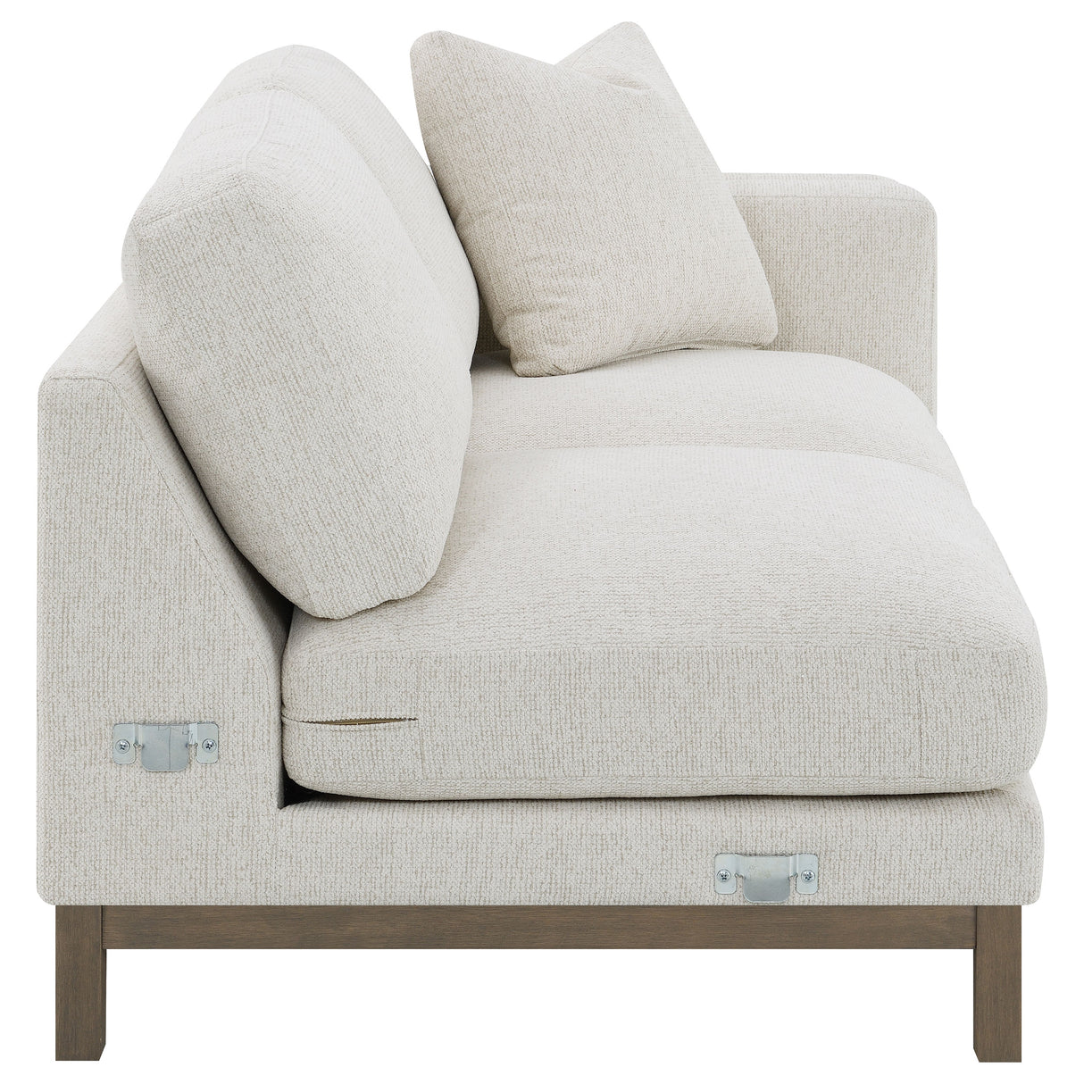 Geneva Boucle Upholstered Sectional Chaise Sofa - Sand