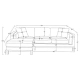 Geneva Boucle Upholstered Sectional Chaise Sofa - Sand