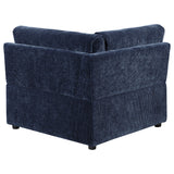 Atlantic Corduroy Upholstered Corner Chair in Blue