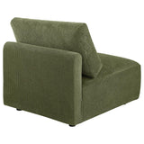 Elysia Chenille Upholstered Modular Armless Chair Green