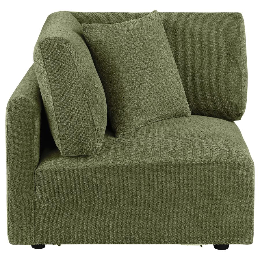 Elysia Chenille Upholstered Modular Corner Chair Green