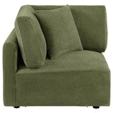 Elysia Chenille Upholstered Modular Corner Chair Green