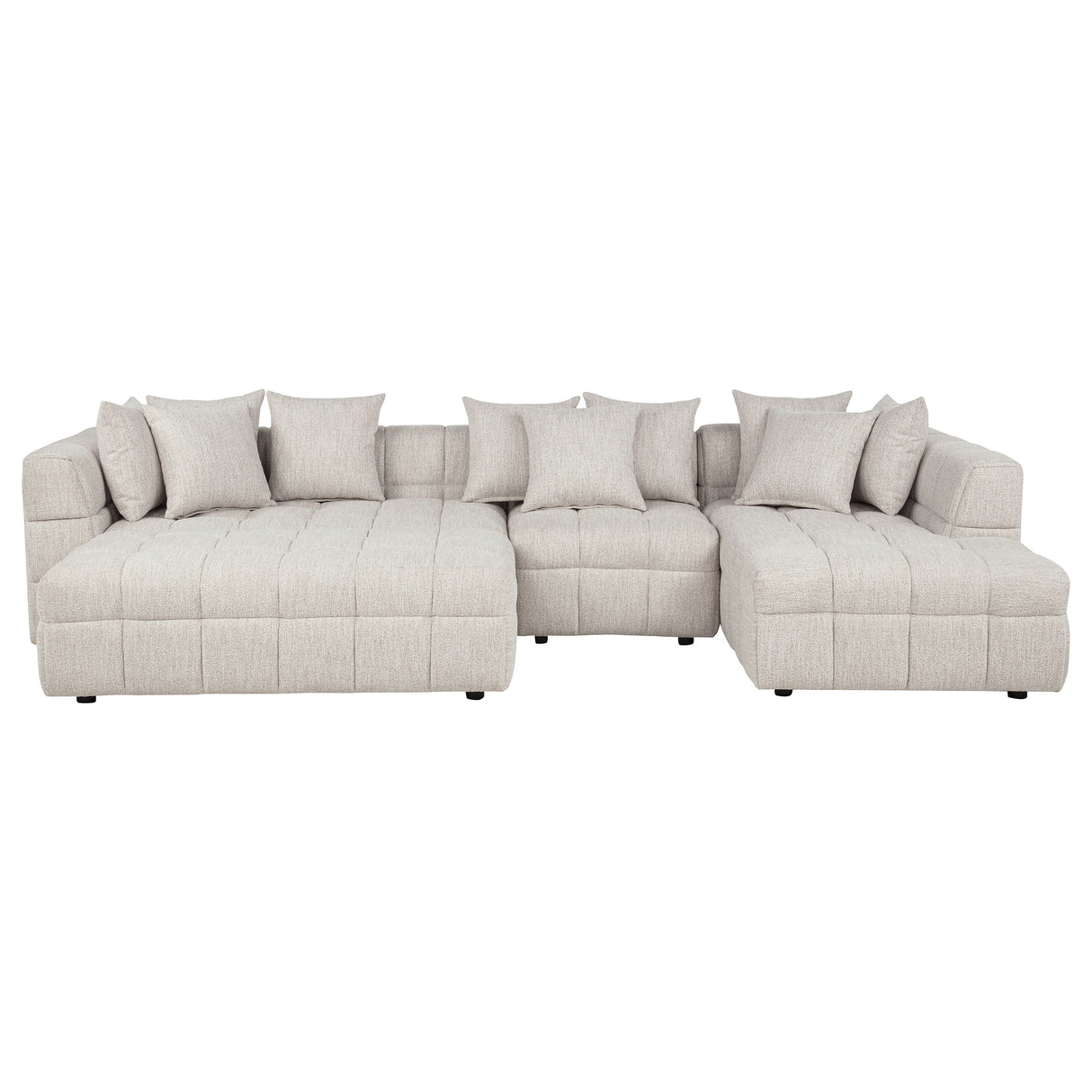 Amara 4-Piece Upholstered Sectional Sofa in Ivory