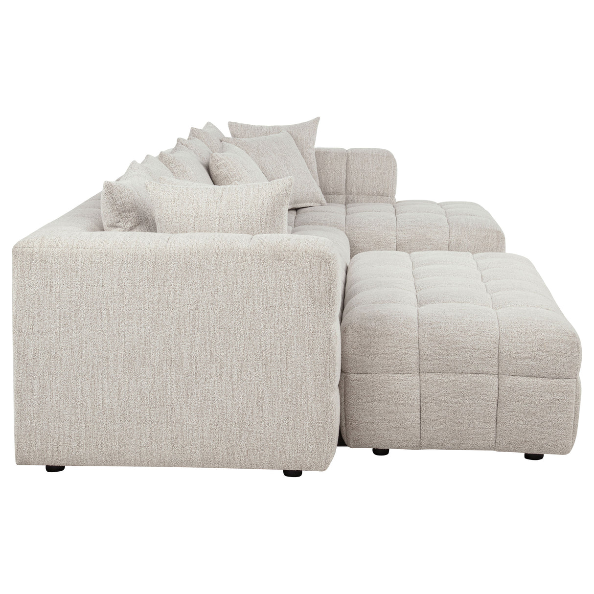 Amara 4-Piece Upholstered Sectional Sofa in Ivory