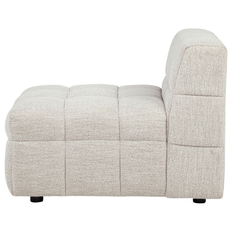 Amara Upholstered Armless Chair in Ivory