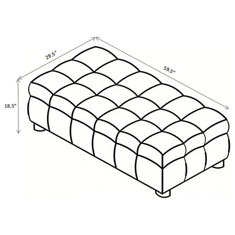 Amara Upholstered Ottoman in Ivory