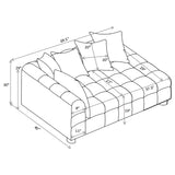 Amara Upholstered LAF Loveseat in Ivory