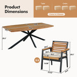 Modern 7-Piece Outdoor Beige Dining Set