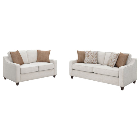 Christine 2-Piece Upholstered Sofa Set in Beige