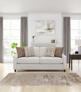 Christine Upholstered Sloped Arm Sofa in Beige
