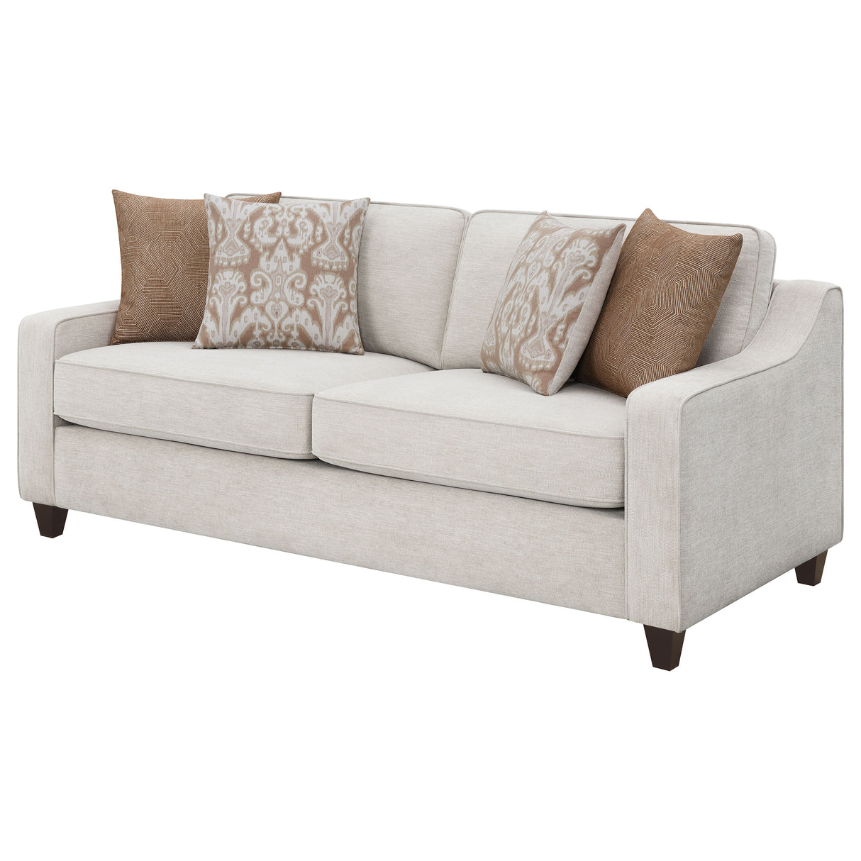 Christine Upholstered Sloped Arm Sofa in Beige