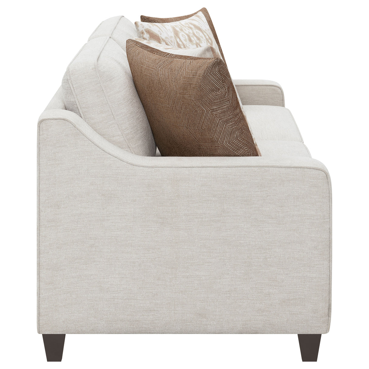 Christine Upholstered Sloped Arm Sofa in Beige