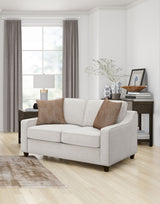 Christine Upholstered Sloped Arm Loveseat in Beige