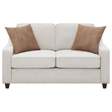 Christine Upholstered Sloped Arm Loveseat in Beige