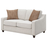 Christine Upholstered Sloped Arm Loveseat in Beige