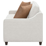 Christine Upholstered Sloped Arm Loveseat in Beige