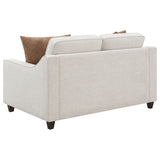 Christine Upholstered Sloped Arm Loveseat in Beige