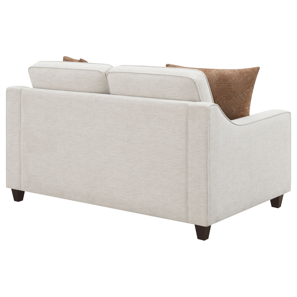 Christine Upholstered Sloped Arm Loveseat in Beige