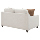 Christine Upholstered Sloped Arm Loveseat in Beige