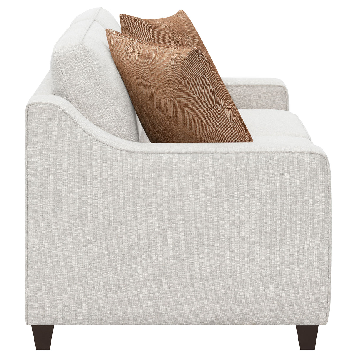 Christine Upholstered Sloped Arm Loveseat in Beige
