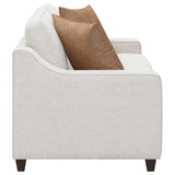 Christine Upholstered Sloped Arm Loveseat in Beige