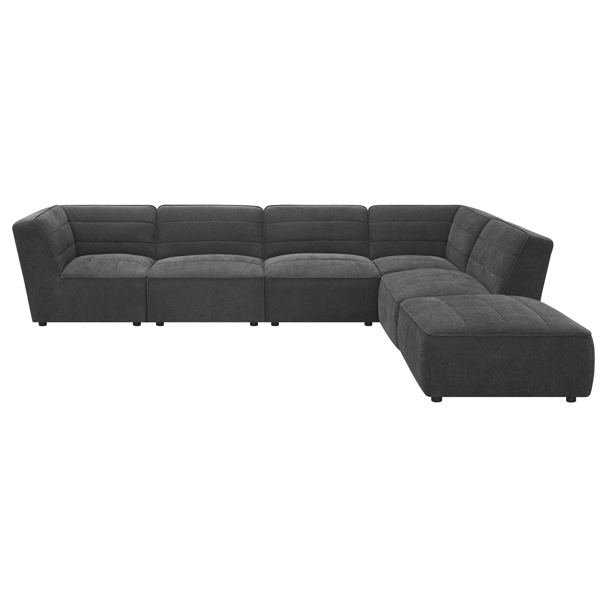 Sunny 6-Piece Modular Sectional Sofa, Dark Charcoal