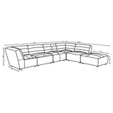 Sunny 6-Piece Modular Sectional Sofa, Dark Charcoal