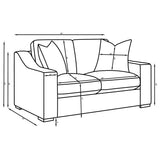 Ashlyn Fabric Upholstered Track Arm Loveseat Sand