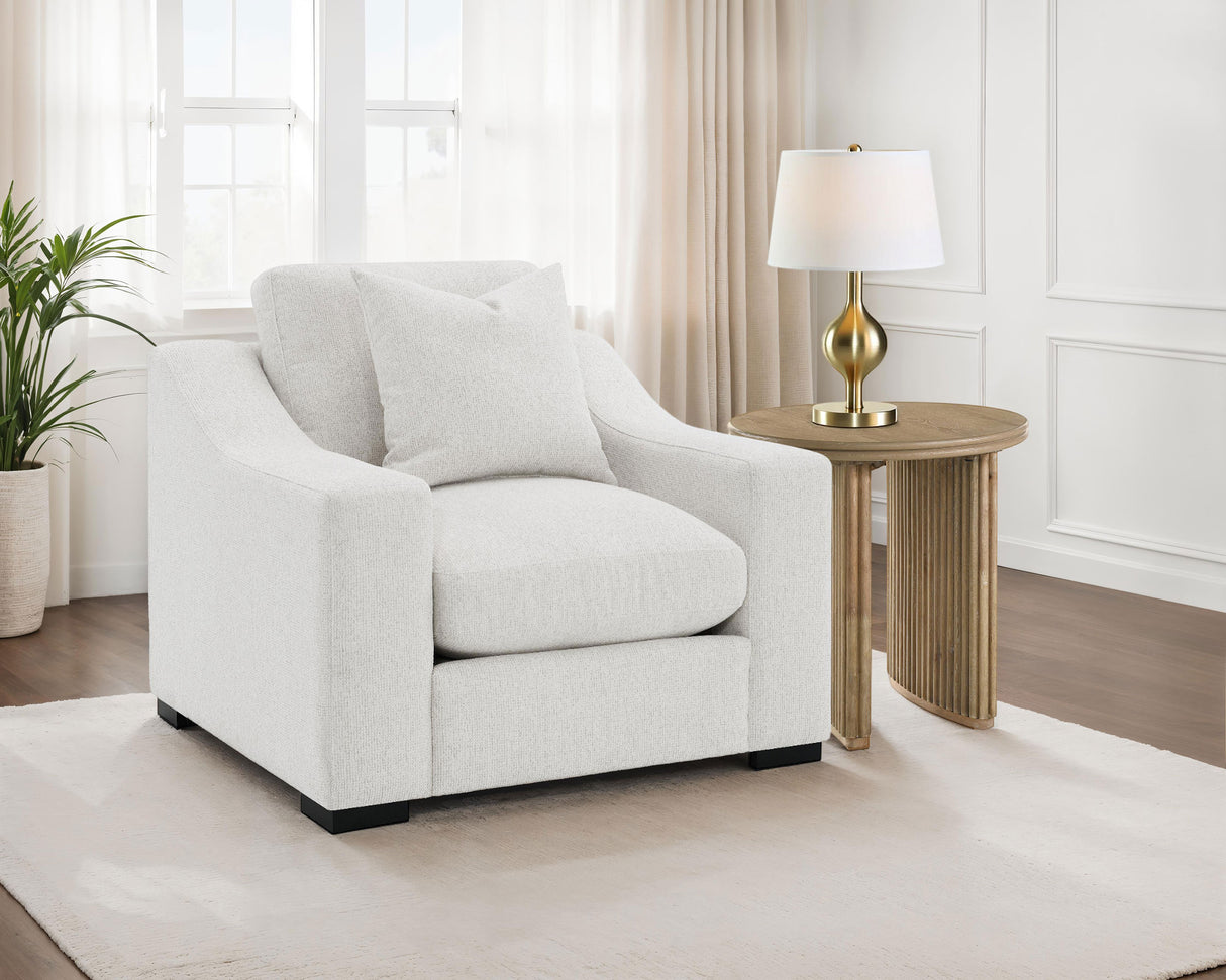 Ashlyn Fabric Upholstered Track Arm Accent Chair, Sand