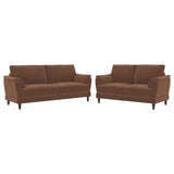 Selma 2-Piece Rust Velvet Crescent Arm Sofa Set