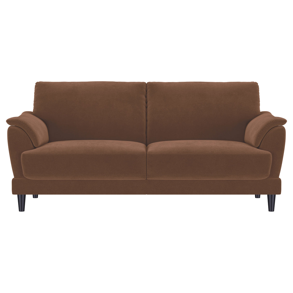 Selma 2-Piece Rust Velvet Crescent Arm Sofa Set