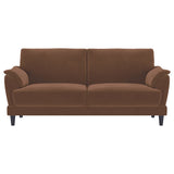 Selma 2-Piece Rust Velvet Crescent Arm Sofa Set