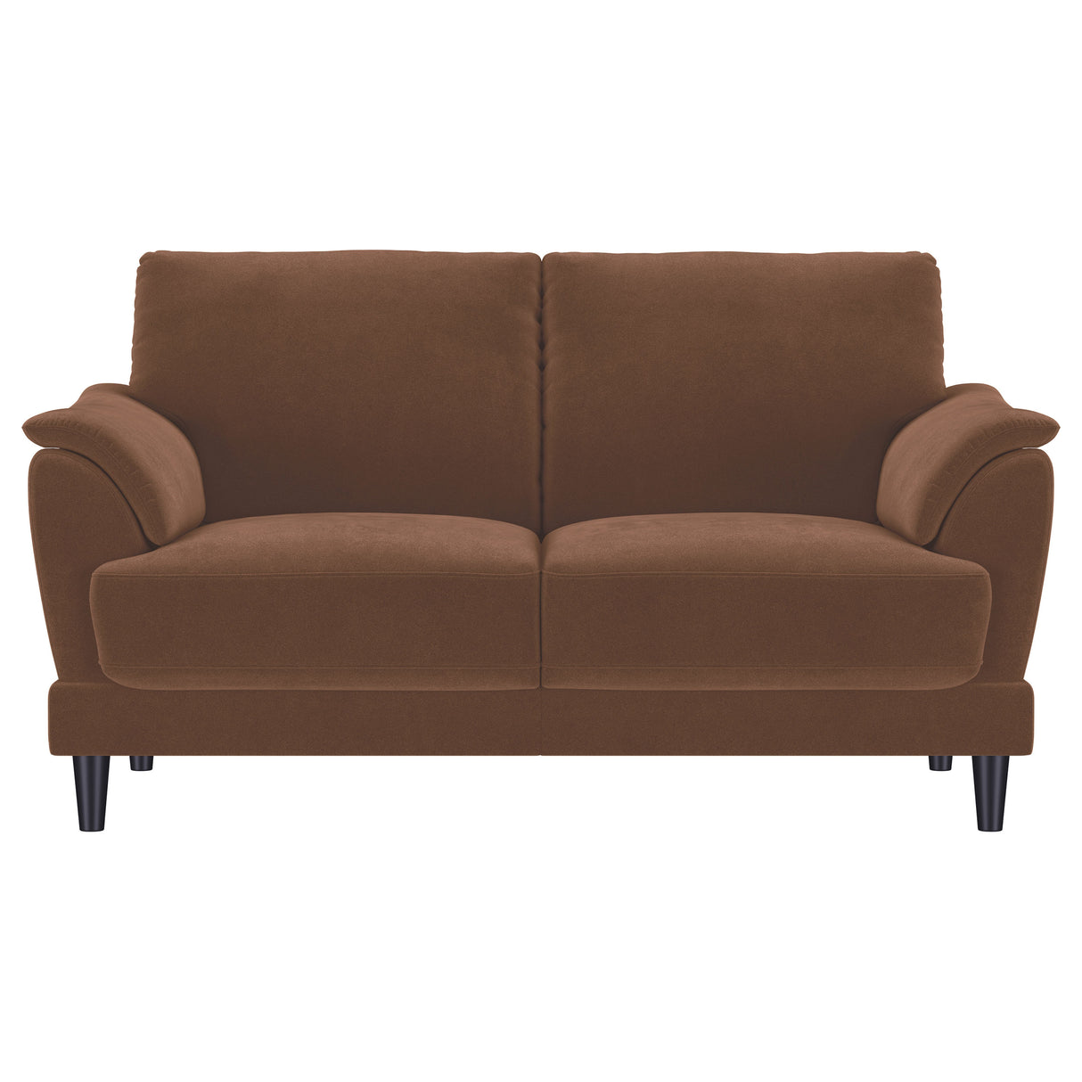 Selma 2-Piece Rust Velvet Crescent Arm Sofa Set