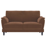 Selma 2-Piece Rust Velvet Crescent Arm Sofa Set