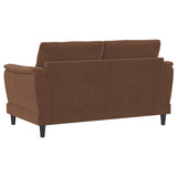Selma 2-Piece Rust Velvet Crescent Arm Sofa Set