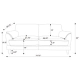 Selma 2-Piece Rust Velvet Crescent Arm Sofa Set
