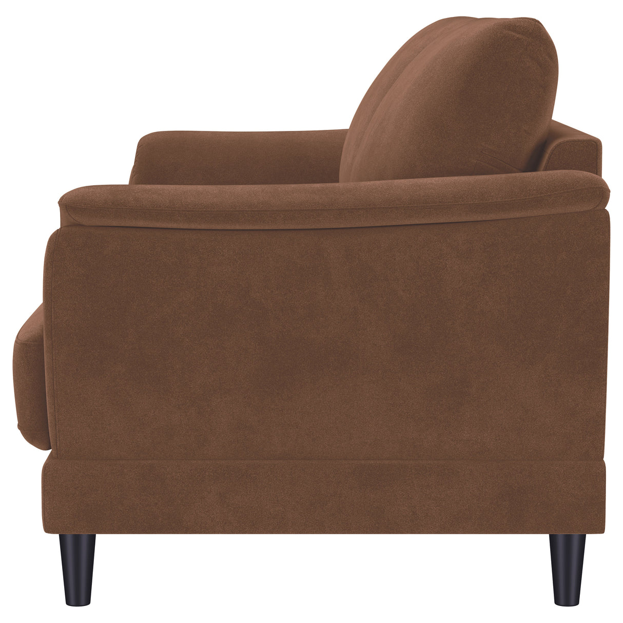 Selma Velvet Upholstered Crescent Arm Sofa - Rust
