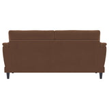 Selma Velvet Upholstered Crescent Arm Sofa - Rust