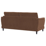 Selma Velvet Upholstered Crescent Arm Sofa - Rust