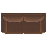 Selma Velvet Upholstered Crescent Arm Sofa - Rust