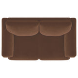 Selma Velvet Upholstered Crescent Arm Loveseat Rust