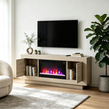 Fireplace TV Stand - Beige