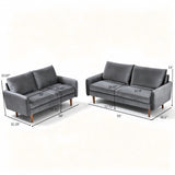 Kent - 2 Piece Sofa & Loveseat Set For Living Room - Gray