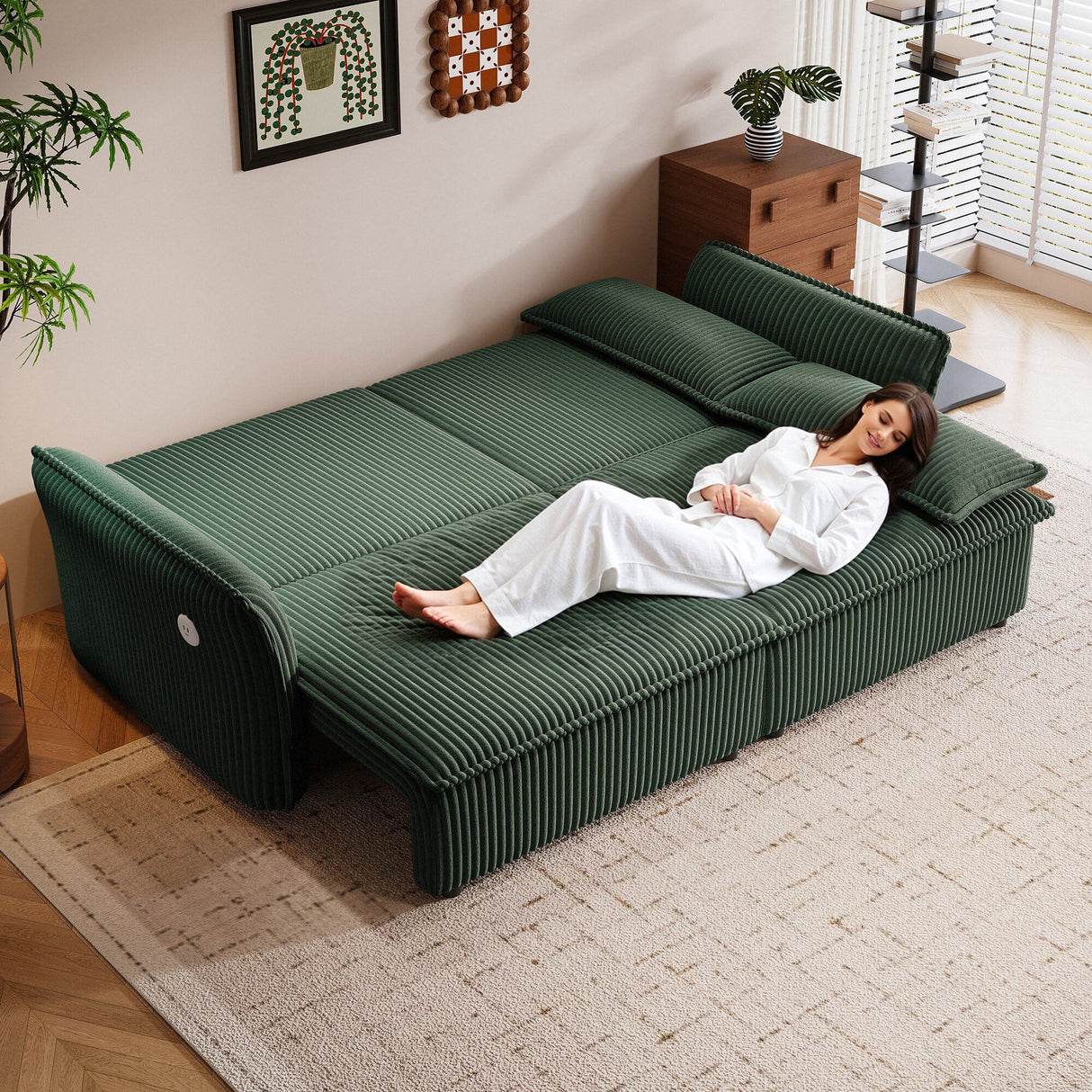 2 In 1 Convertible Sofa Bed, Multi Functional Living Room Furniture