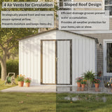 Garden Shed Outdoor Storage Building Waterproof Metal Frame 10x12ft